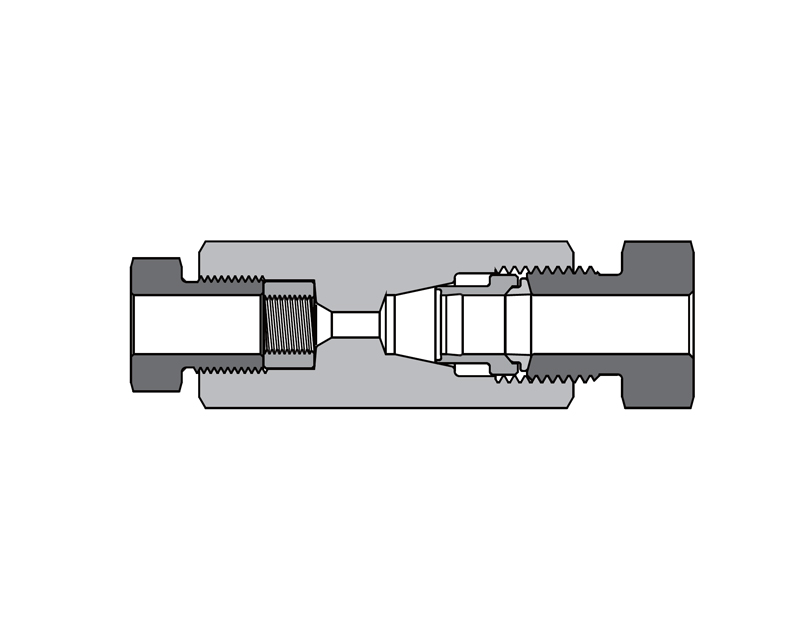 316SS, AMH series Adapter, Fitting, Female to Male, 1/4" Female 20M Series Medium Pressure Coned and Threaded Connection × 1/4" Female 20D