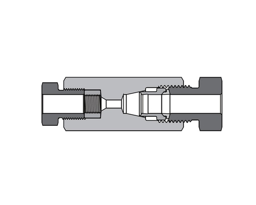 [SS-FFC-MF4-DFF4] 316SS, AMH series Adapter, Fitting, Female to Male, 1/4" Female 20M Series Medium Pressure Coned and Threaded Connection × 1/4" Female 20D